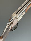 Beretta 20 bore side by side shotgun with named and engraved underside, engraved locks, trigger