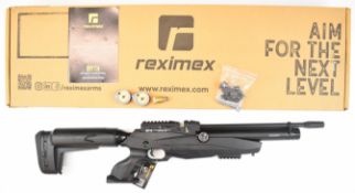 Reximex Myth .177 PCP air rifle with textured pistol grip, composite stock, two 14 shot magazines,
