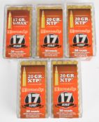 Two hundred and forty three .17 HMR rifle cartridges, all in original boxes. PLEASE NOTE THAT WE