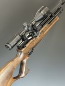 Weihrauch HW100 .177 PCP air rifle with 15 shot magazine, shaped and chequered grip, adjustable