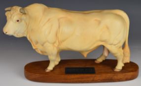 Beswick Connoisseur Collection figure of a Charolais bull, H19cm