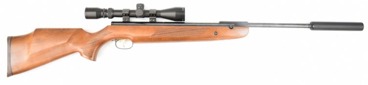 Weihrauch HW95 .22 air rifle with chequered semi-pistol grip and forend, raised cheek piece,