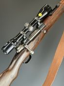 Mauser Model 24 /47 7.92mm bolt-action service rifle with canvas sling, Original Model 15 3-9x40
