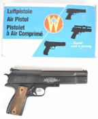 Weihrauch HW45 .177 air pistol with chequered wooden grips and adjustable sights and trigger, serial