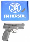 Cybergun FN Herstal 509 Civilian Black .177 CO2 air pistol with textured grip, fixed sights and
