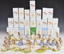 Twenty five Beswick / Royal Albert Beatrix Potter figures including matt Benjamin Bunny, Hunca Munca