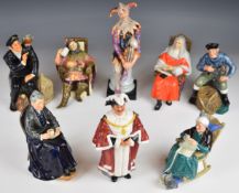 Eight Royal Doulton character figures including Judge, Mayor, Twilight and The Jester, tallest 25cm