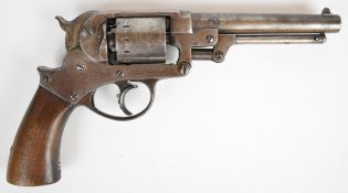 Starr Arms Co of New York .44 six-shot double-action percussion revolver with steel frame stamped to