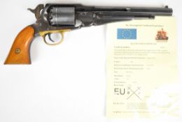 Deactivated Uberti Model 1858 New Army .44 six shot single action percussion revolver with wooden