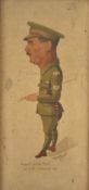 Alfred Bugby WW1 watercolour caricature of Sergeant Charles Powell Res Battalion 5 Gloucester