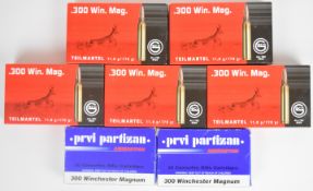 One hundred and thirty nine .300 Winchester Magnum rifle cartridges, all in original boxes, some