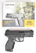 Gletcher TRS 24/7 .177 CO2 air pistol with monogrammed and rubber grips, multi-shot magazine and