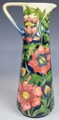 Moorcroft pedestal ewer decorated in the Palmata pattern, dated 2000 to base, H24.5cm