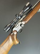 BSA Martini-International Mk II .22 underlever-action target rifle with semi-pistol grip, raised