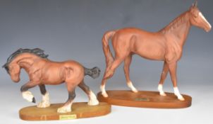 Two Royal Doulton / Beswick horse figures The Minstrel and Spirit of Earth, tallest 32cm
