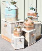Hampshire County Council set of four Wragg Bros Ltd copper and brass county standard petrol measures