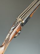 AYA No 3 12 bore side by side shotgun with named and border engraved locks, border engraved