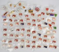 Over 80 mainly Eley pin badges including Eley Cartridges, Eley .22's, 27th and 28th Annual