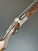AYA Yeoman 12 bore over and under ejector shotgun with named locks and underside, chequered semi-