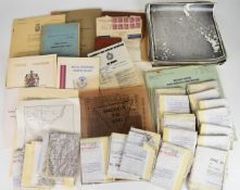 Military maps, aerial photographs and paperwork believed to relate to an officer working as a