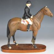 Beswick Connoisseur Collection figure 'Anne Moore Up' on wooden plinth with no plaque, H30cm