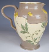 Moorcroft collector's interest James Macintyre and Co gesso faience jug decorated with buttercups,