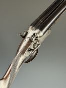 Stephen Grant 12 bore side by side hammer action shotgun with named and engraved locks, engraved