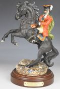 Royal Doulton limited edition mounted figure Dick Turpin, with plinth and certificate, H30cm