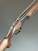 Laurona 12 bore over under shotgun with engraved locks, underside, trigger guard, top plate, thumb