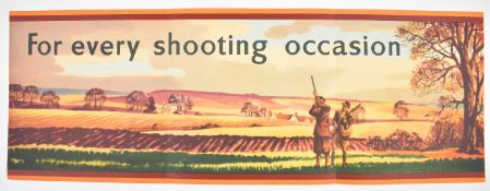 Eley factory, shop display or advertising print 'For Every Shooting Occasion', 27 x 75.5cm. Part