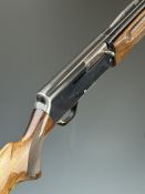 Browning A500 12 bore 5-shot semi-automatic shotgun with named and engraved action, chequered semi-
