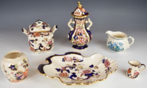Masons Ironstone china in Penang, Mandalay and Fruit Basket patterns including a covered vase and