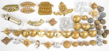 Military badges and buttons to include Stonyhurst OTC College, Royal West Kent, Royal Artillery