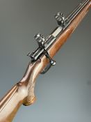 Anschutz Model 1430 .22 Hornet bolt-action rifle with chequered semi-pistol grip and forend,