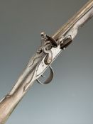 English flintlock musket with lock stamped 'London', carved teardrop to the wrist, brass tipped