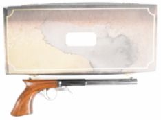 Ardesa P-1300E .40 percussion under-hammer action saw handled pistol with shaped wooden grip,
