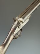 Edmund Morris of Bridgewater 12 bore side by side hammer action shotgun with named and engraved