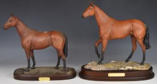 Royal Doulton limited edition figure 'Red Rum' with plinth, together with 'Arkle', tallest 30cm