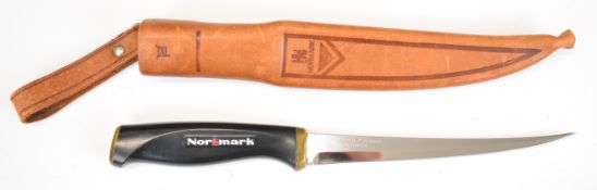 Fiskars of Finland hunting / filleting knife with Normark to grip, a 16cm blade and leather