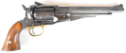 Pietta Remington Army .44 six-shot single-action percussion revolver with brass trigger guard,