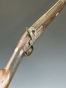 Henry Hitchin 12 bore muzzle loading percussion hammer action sporting gun with named and engraved