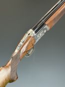 Franchi Harrier De Luxe 12 bore over under ejector shotgun with engraved scenes of birds to the