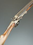 Belgian .410 side by side hammer action folding poacher's shotgun with chequered grip, double