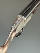 AYA No 2 12 bore side by side sidelock ejector shotgun with named and engraved locks, engraved