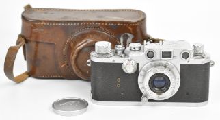 Leica IIIc screw mount 35mm rangefinder camera, serial number 422988, circa 1946/7, with Leitz Elmar