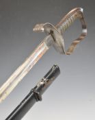 Bavarian Army sword marked And. Grasserschn Waffenfabriken Wien to 81cm single edged plain blade,