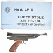 EM-GE Luftpistole Model LP 3a .177 target air pistol with shaped and chequered faux wooden composite