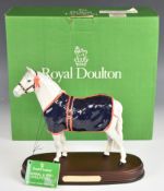 Royal Doulton Welsh Mountain Pony on plinth, boxed, H23.5cm