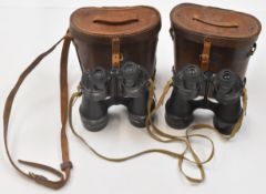 Two pairs of WW2 military binoculars, one Nottingham Instruments No 5 Mk VA x 7 dated 1944, the