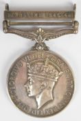 George VI General Service Medal medal with Palestine 1945-48 clasp, the medal named to 19162513
